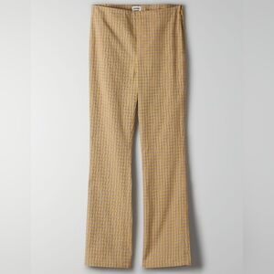 BNWOT Aritzia Sunday Best Merida Pants in Yellow Plaid Gingham Size 0